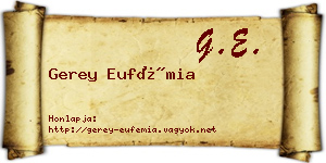 Gerey Eufémia névjegykártya